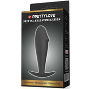Schwarzer Analplug aus Silikon in Penisform