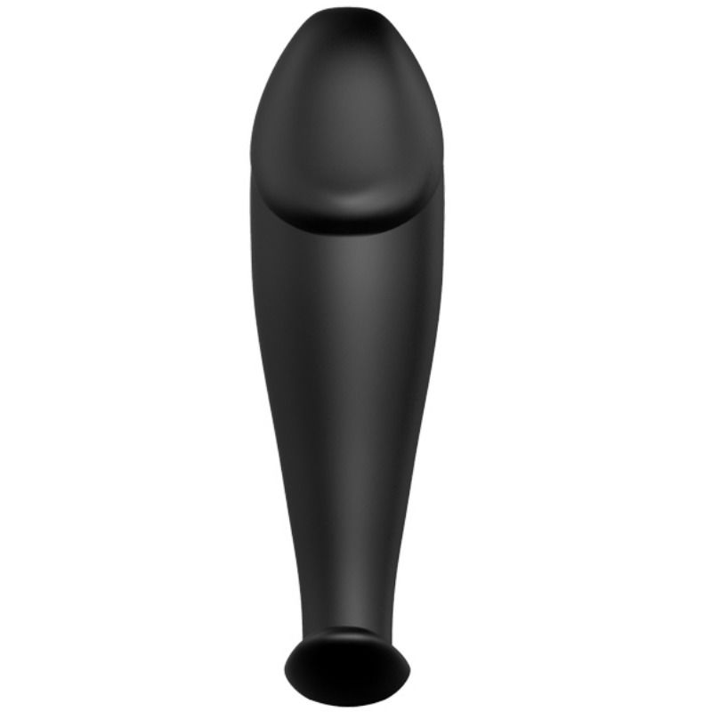 Penisförmiger Analplug aus Silikon mit 12 Vibrationsmodi, schwarz