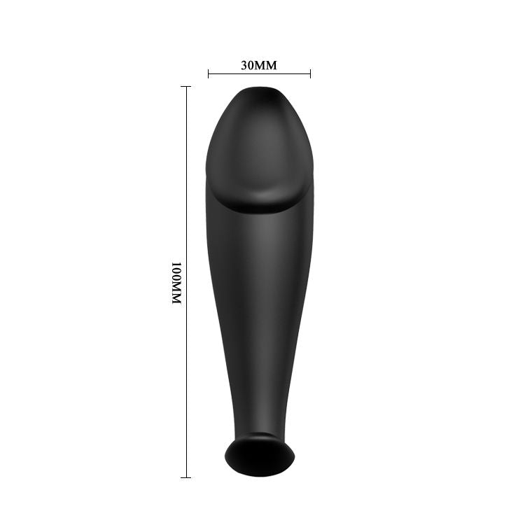 Penisförmiger Analplug aus Silikon mit 12 Vibrationsmodi, schwarz