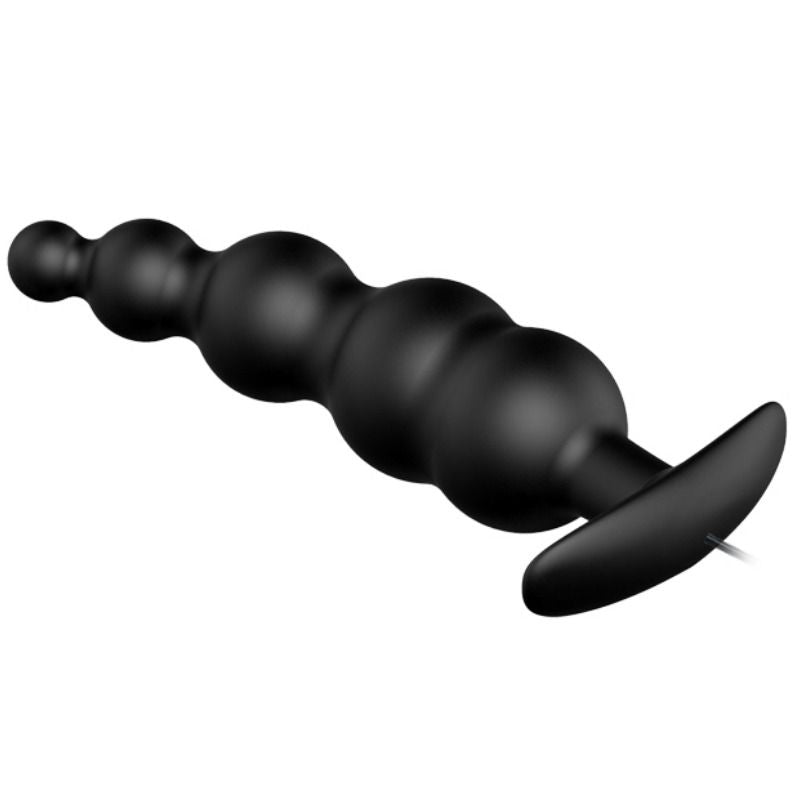 Extra stimulierender Silikon-Analplug mit 12 Vibrationsmodi in Schwarz