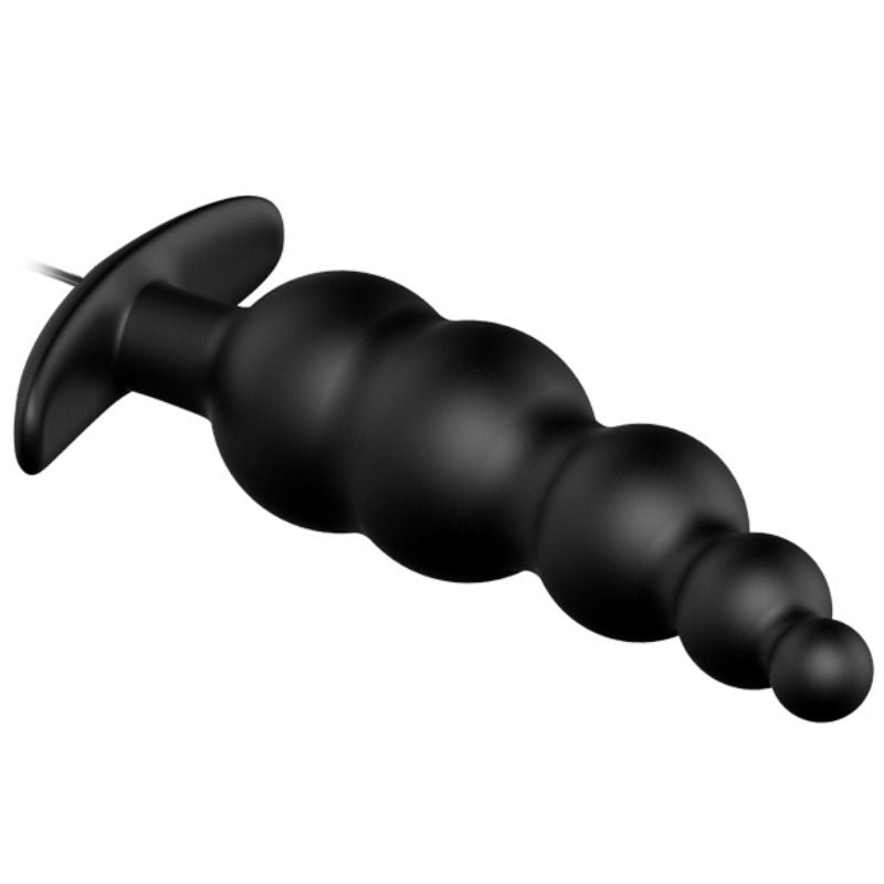 Extra stimulierender Silikon-Analplug mit 12 Vibrationsmodi in Schwarz