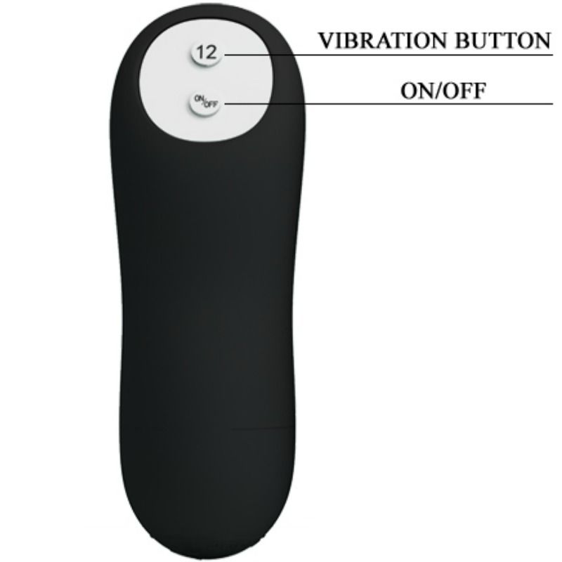 Extra stimulierender Silikon-Analplug mit 12 Vibrationsmodi in Schwarz