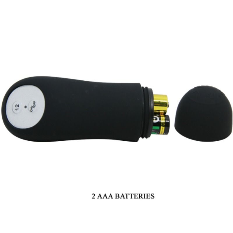 Extra stimulierender Silikon-Analplug mit 12 Vibrationsmodi in Schwarz