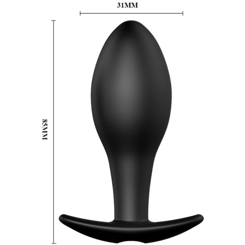 Ankerförmiger Silikon-Analplug mit 12 Vibrationsmodi, schwarz