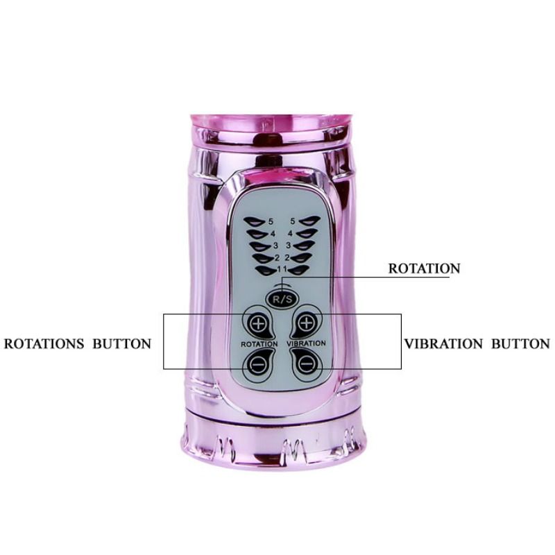 Wiederaufladbarer Vibrator mit rotierendem und pochendem Schmetterlingsstimulator