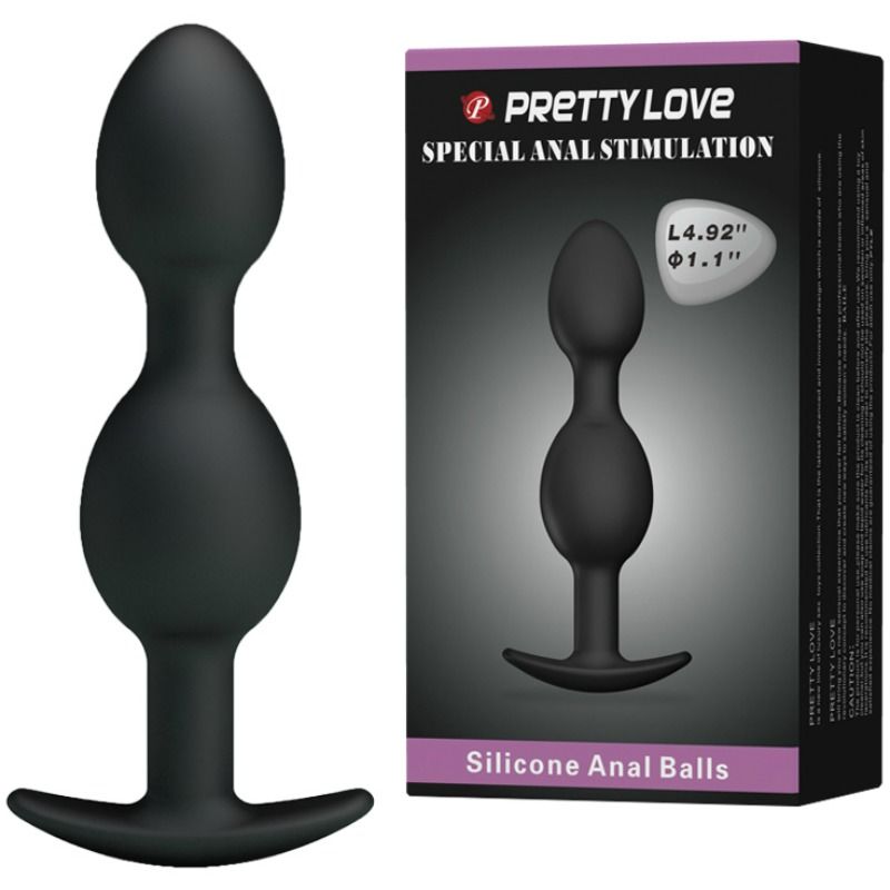 12,5 cm schwarze Analkugeln aus Silikon