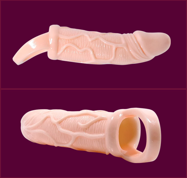 Penisverlängerungshülle mit Vibration und Hodengurt 13,5 cm
