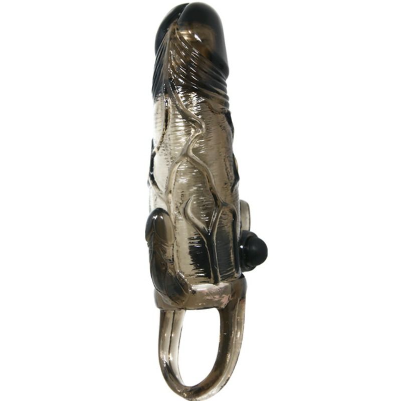 Brave Man Penishülle mit Klitoris- und Analstimulation Double Bullet Schwarz 16,5 cm