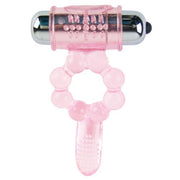 10 Rhythm Zunge vibrierender Silikonring Rosa