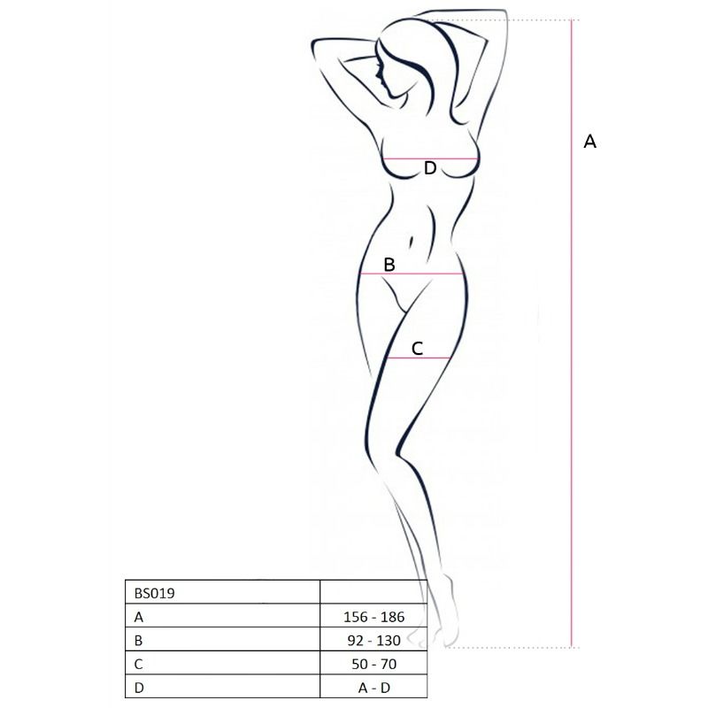 Damen bs019 schwarzer Bodystocking Einheitsgröße