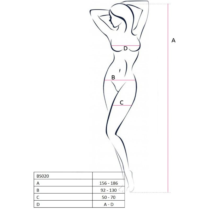 Damen bs020 weißer Bodystocking Einheitsgröße