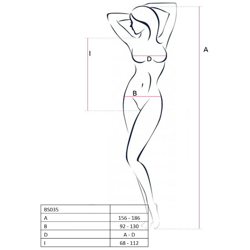 Damen bs035 weißer Bodystocking Einheitsgröße