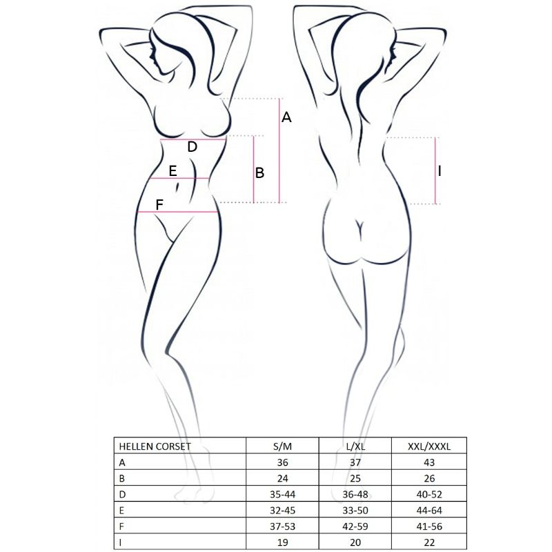 Hellen Korsett für Damen, schwarz, Größe S/M