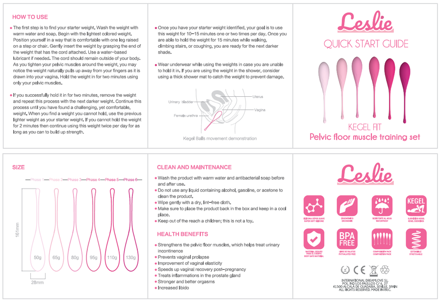 Kegel Fit Beckenbodentrainingsset 6-tlg