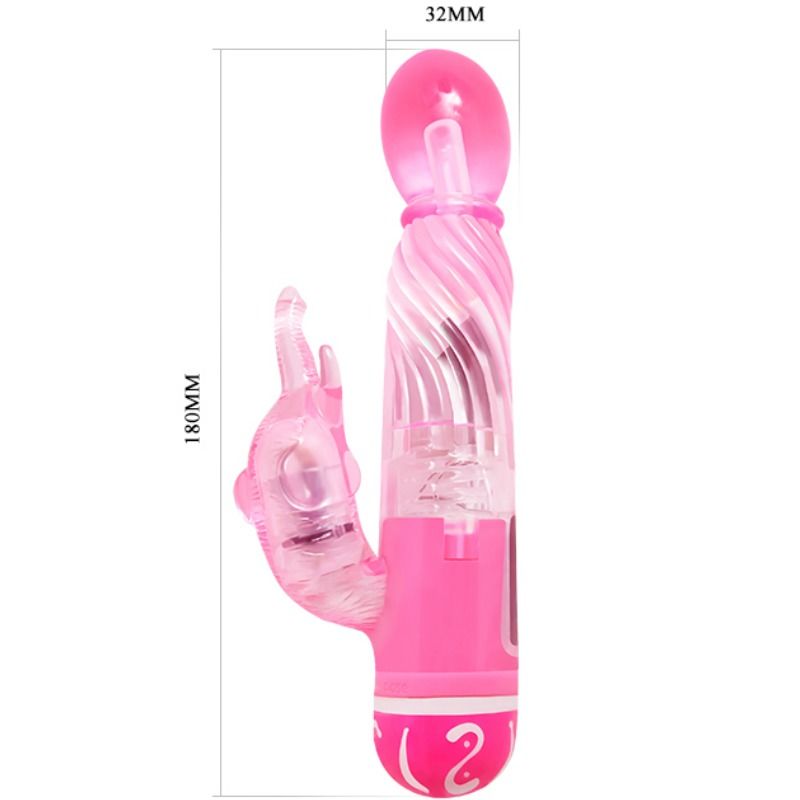 Multispeed-Vibrator mit rosa Stimulator