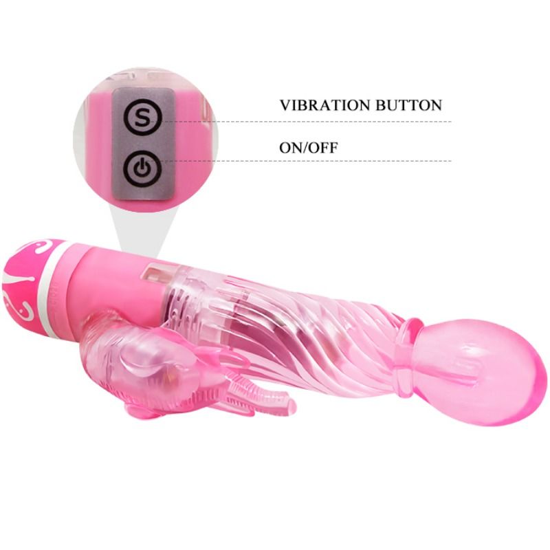Multispeed-Vibrator mit rosa Stimulator