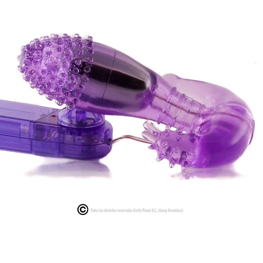 Lilafarbener Vaginal- und Analstimulator mit Vibration