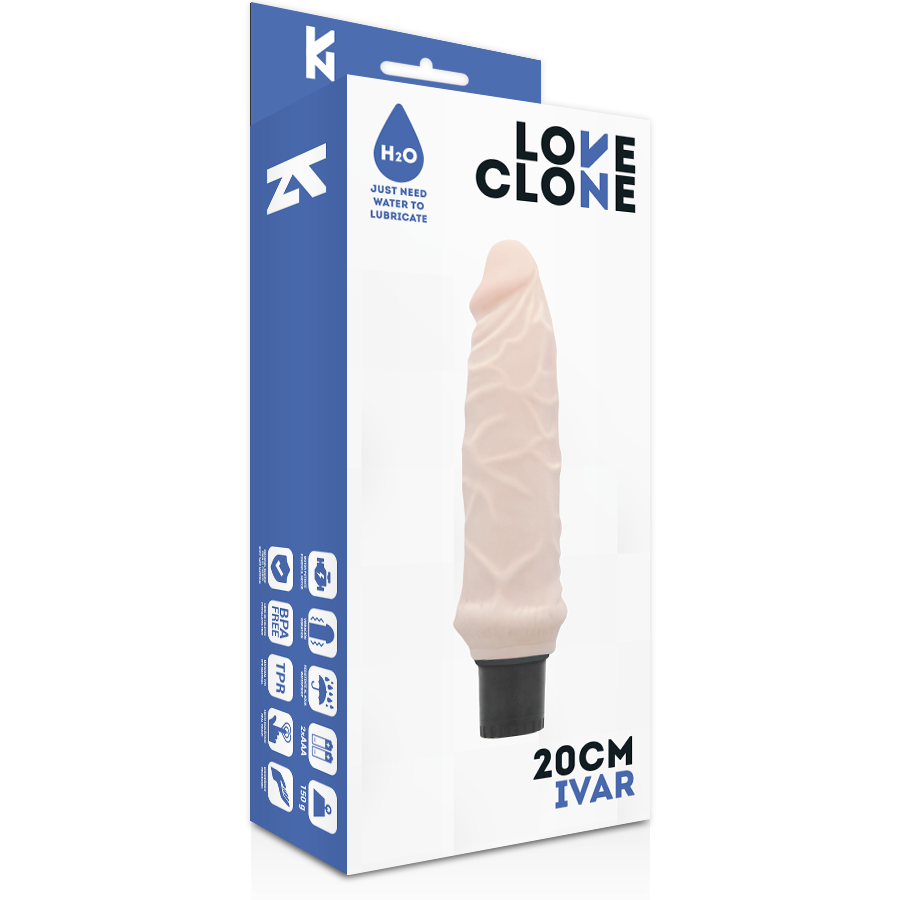 Selbstschmierender Vibrator Ivar 20 cm -o- 3,7 cm