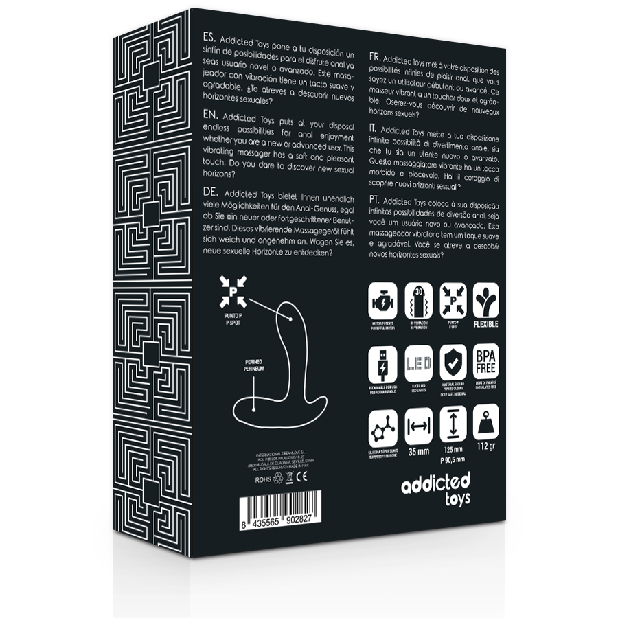 Schwarzer vibrierender Analmassager