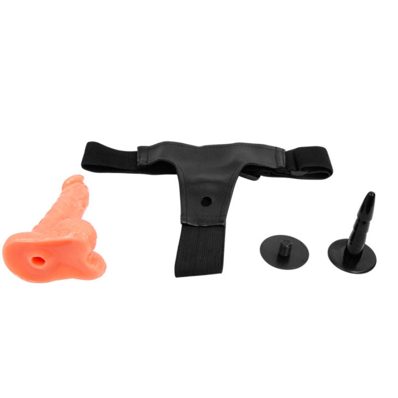 Harness mit realistischem Penis und verstellbarem Höschen ultra leidenschaftlich 15,5 cm