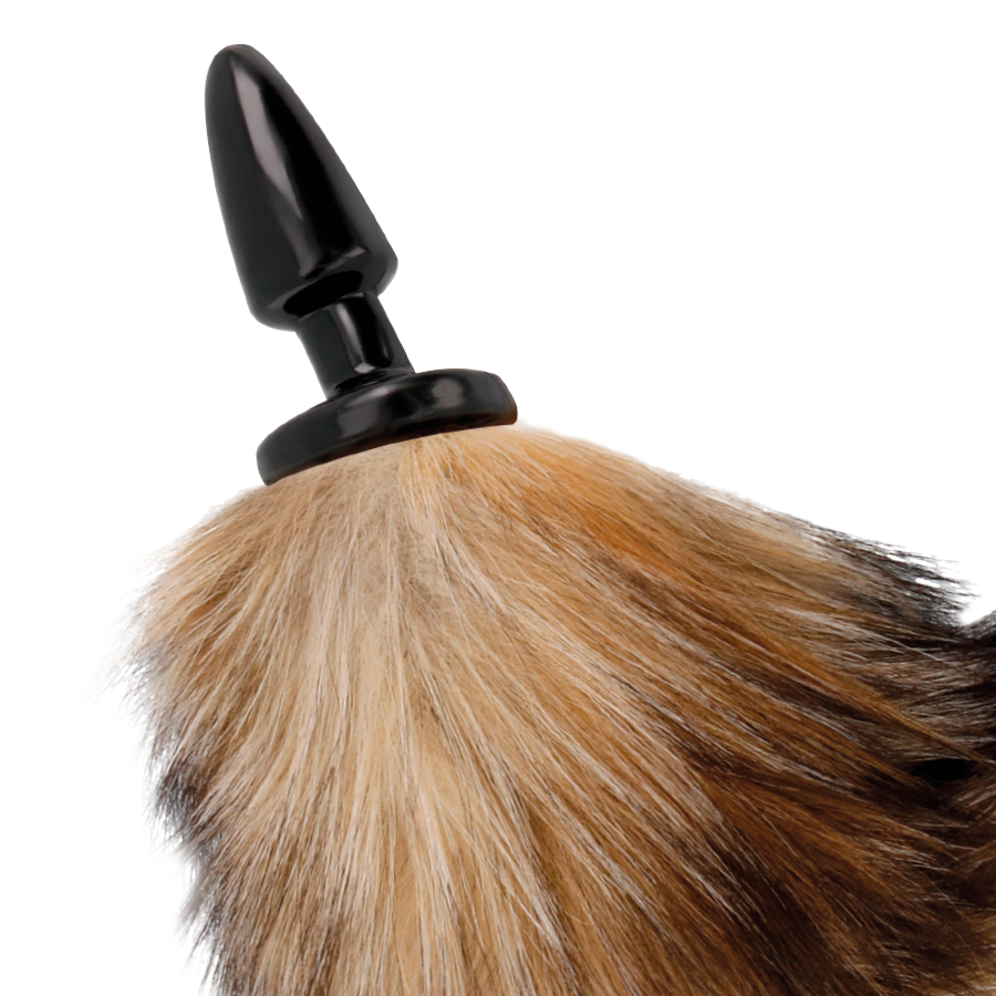 Naturschwanz mit Silikon Analplug 10 cm