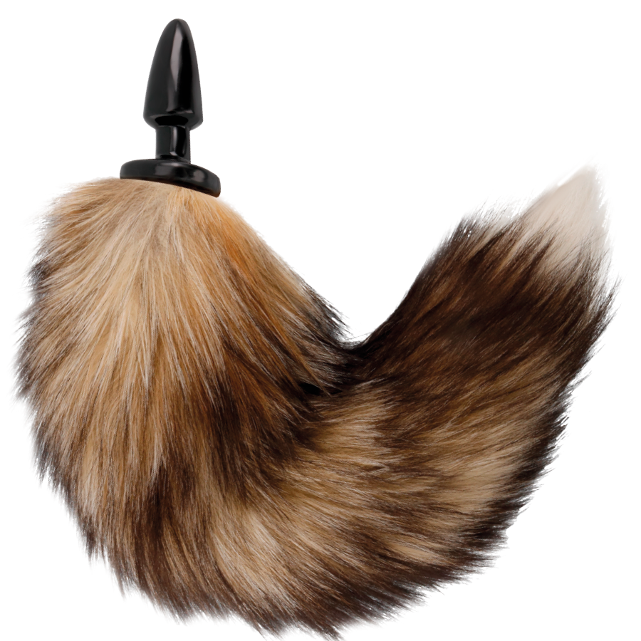 Naturschwanz mit Silikon Analplug 10 cm