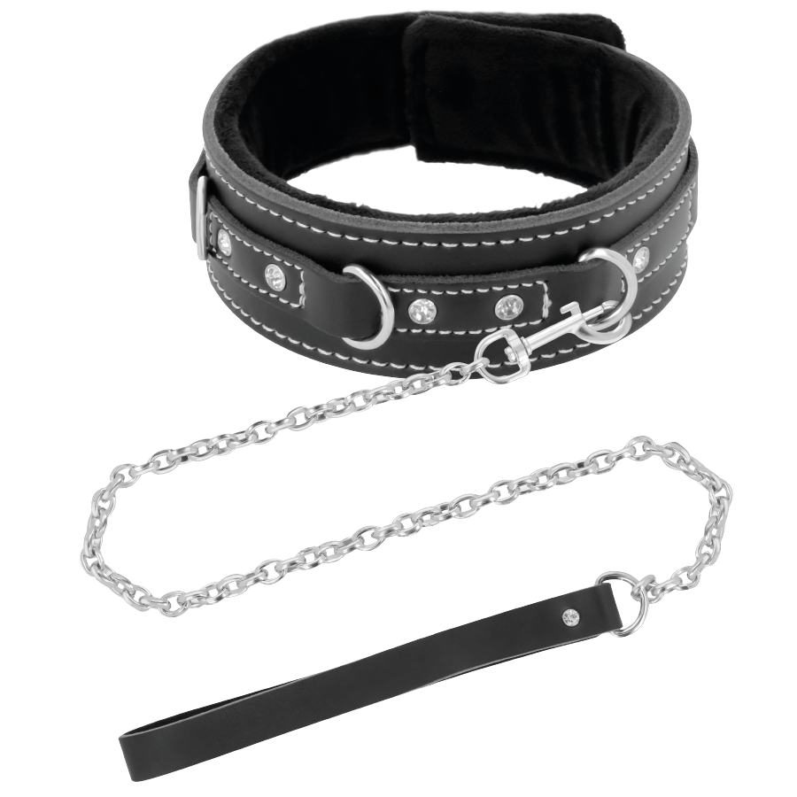 Hochwertiges Lederhalsband mit Leine