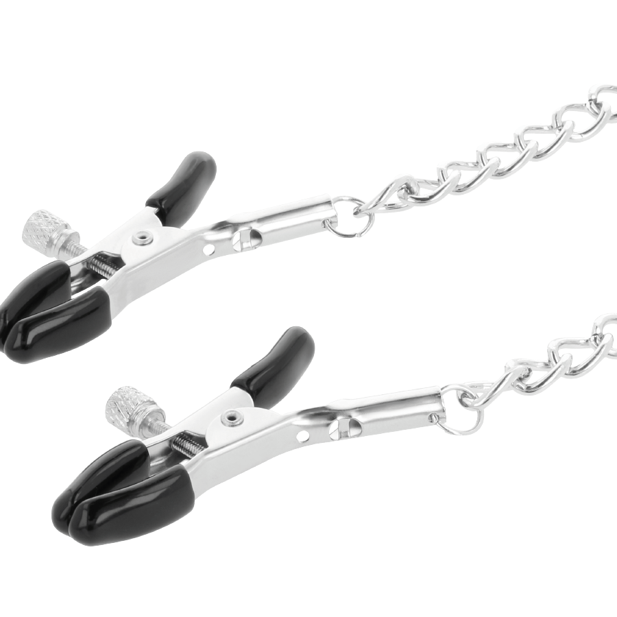 Schwarzes Brustwarzenklammerhalsband