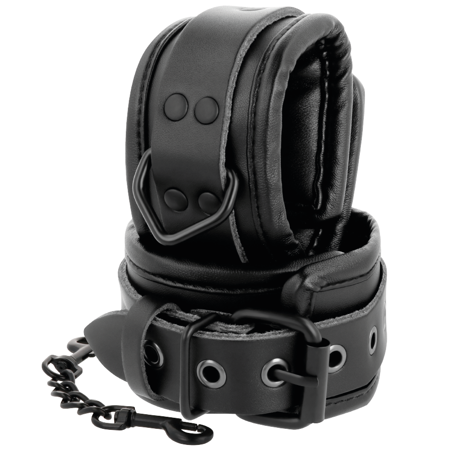 Verstellbare schwarze Lederhandschellen