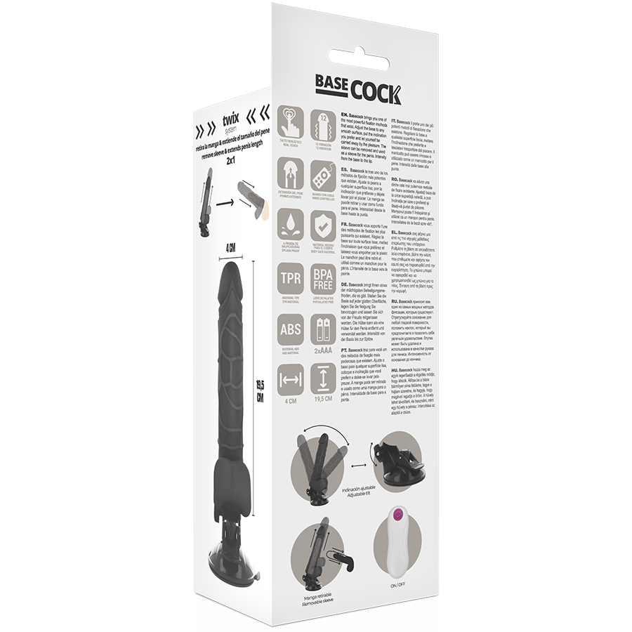 Realistischer Vibrator mit Fernbedienung natur mit Hoden 19,5 cm -o- 4 cm