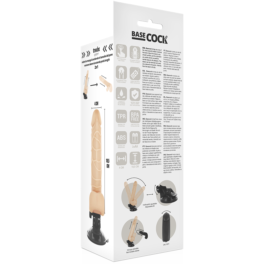 Realistischer natürlicher Vibrator mit Fernbedienung 18,5 cm -o- 4 cm