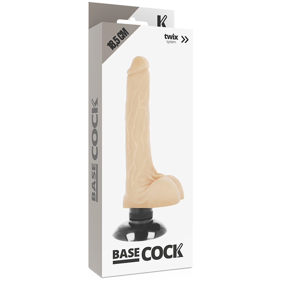 Realistischer Vibrator 2-1 Natur 18,5 cm -o- 4 cm