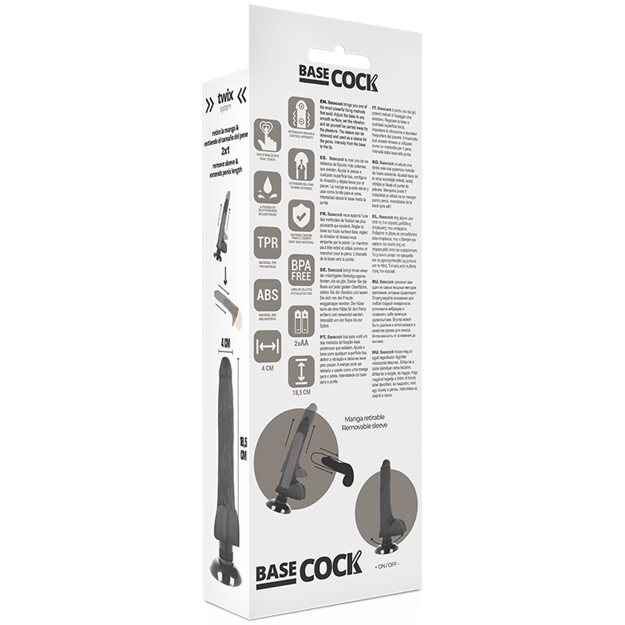 Realistischer Vibrator 2-1 Natur 18,5 cm -o- 4 cm