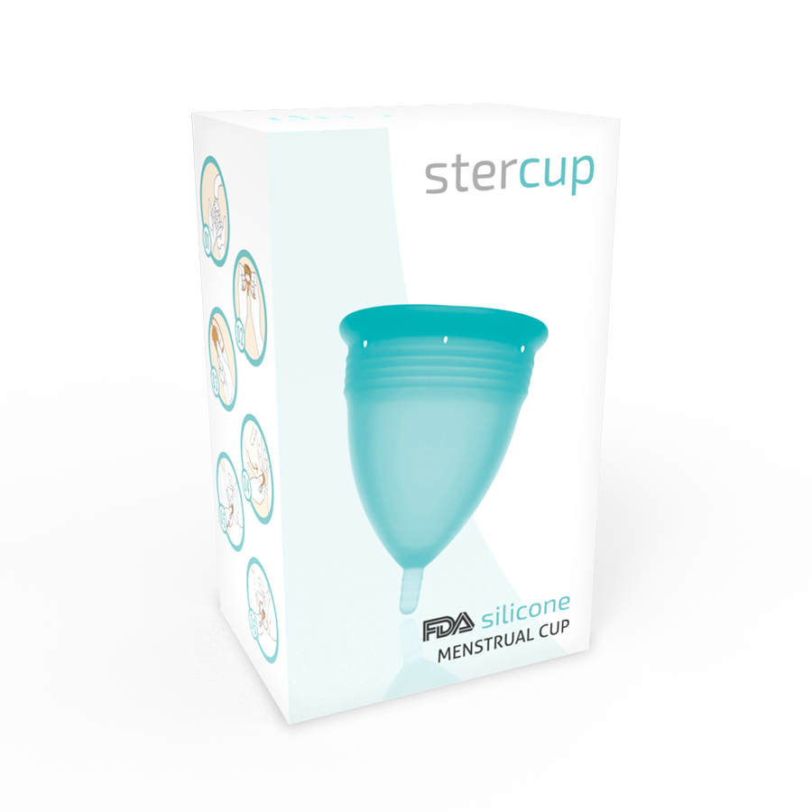 Aquamarine FDA-Menstruationstasse aus Silikon – Größe S