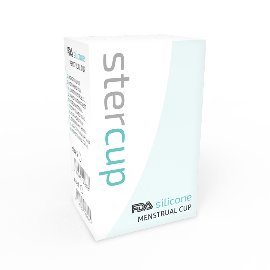 Aquamarine FDA-Menstruationstasse aus Silikon – Größe S