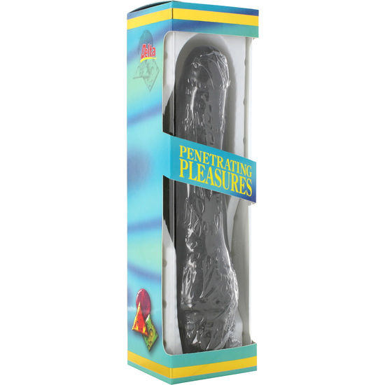 Vinyl P-Form Penisvibrator schwarz 20 cm