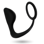 Analplug mit schwarzem Penisring