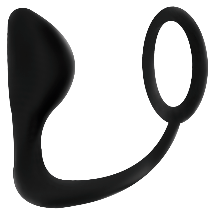 Analplug mit schwarzem Penisring