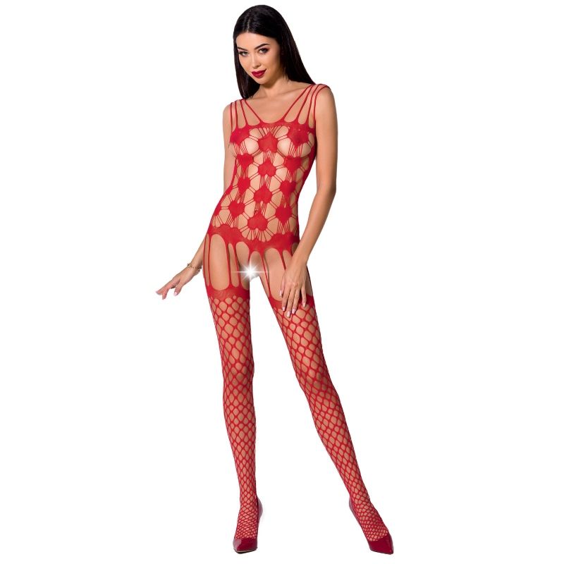 Damen bs067 Bodystocking rot talla unica