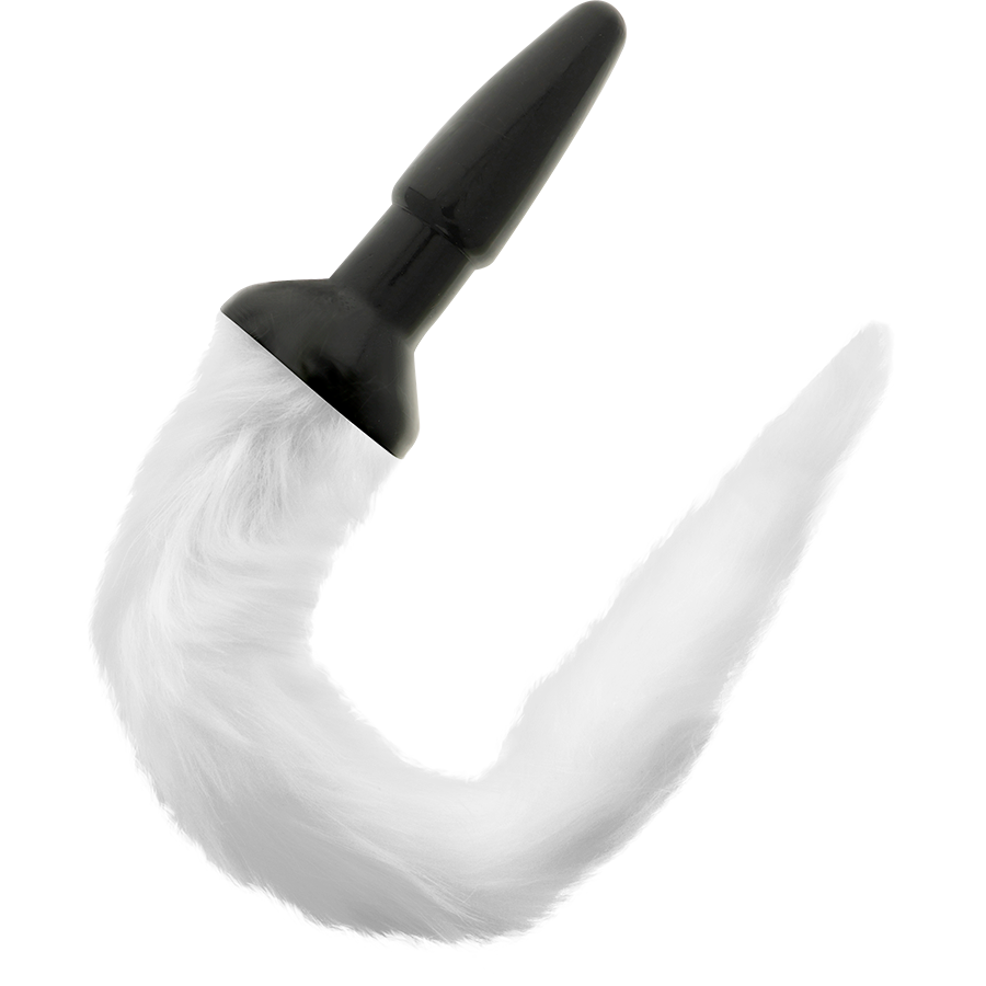 Silikon Analplug mit weißem Schwanz