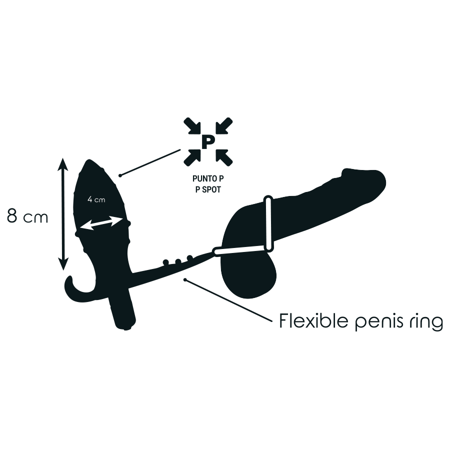 Analplug mit doppeltem schwarzen Ring