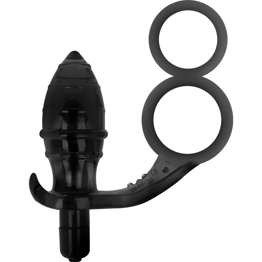 Analplug mit doppeltem schwarzen Ring