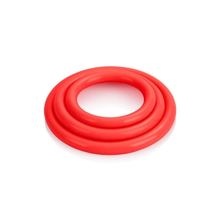 Rotes Set mit drei Ringen