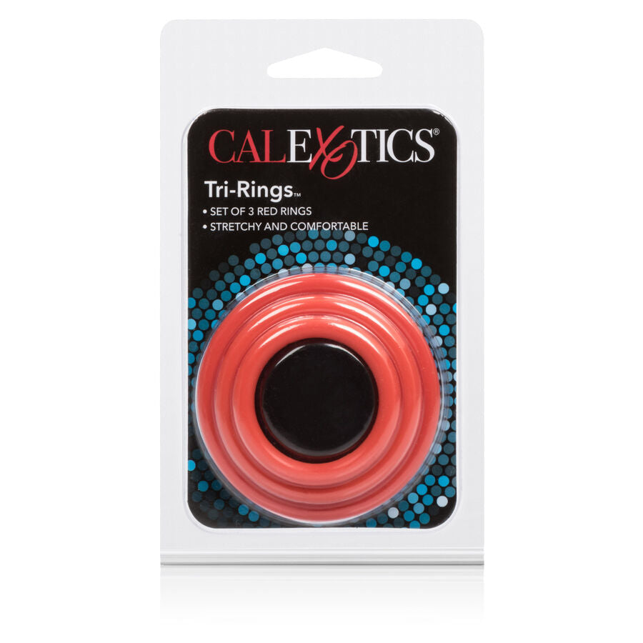 Rotes Set mit drei Ringen