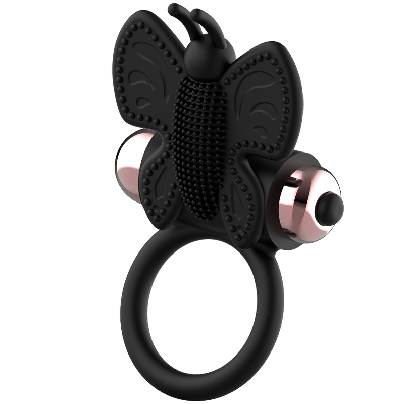 Schmetterlings-Penisring mit schwarz/goldenem Vibrator