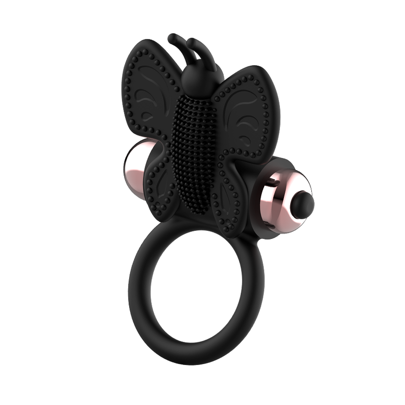 Schmetterlings-Penisring mit schwarz/goldenem Vibrator