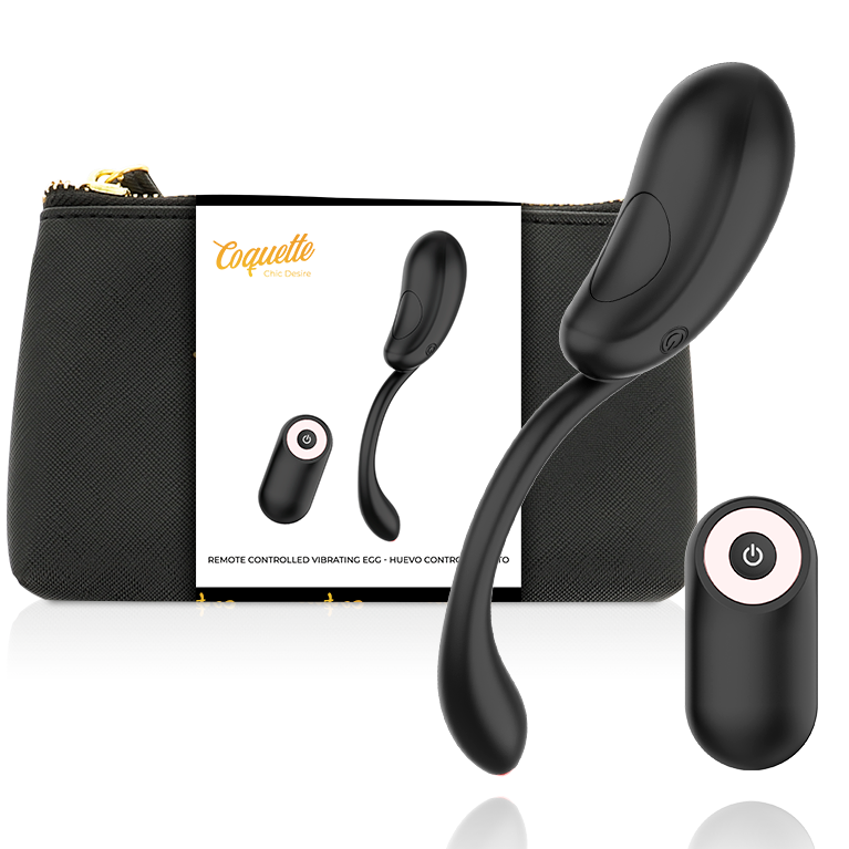 Wiederaufladbares Vibro-Ei mit Fernbedienung schwarz/gold