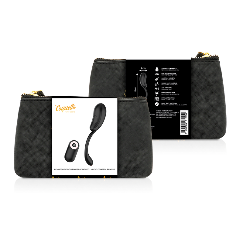 Wiederaufladbares Vibro-Ei mit Fernbedienung schwarz/gold
