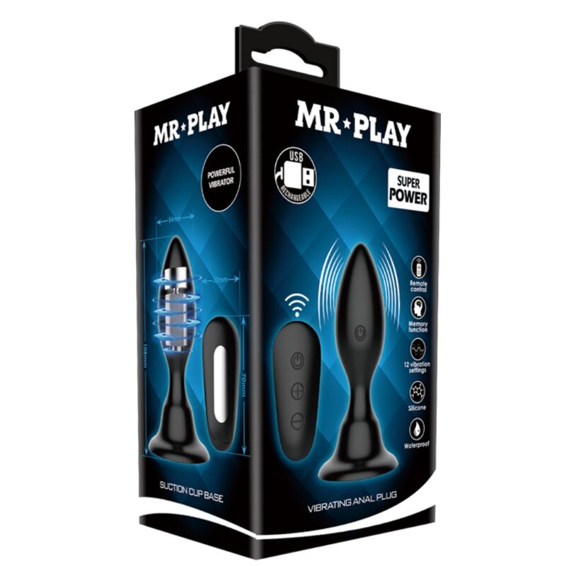 Analplug mit Fernbedienung schwarz Vibration