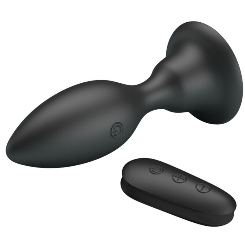 Analplug mit Fernbedienung schwarz Vibration